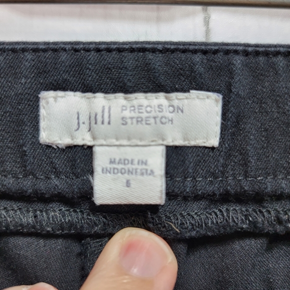 J. Jill Precision Stretch Womens Black Cotton Blend Side Straight Leg Zip Size 6 - Picture 4 of 7